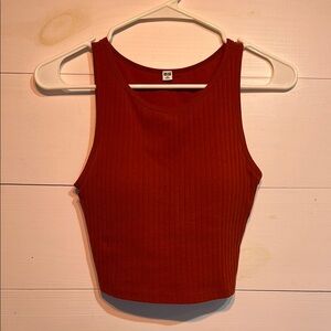 Uniqlo Women's Ribbed Tank Top with built-in bra - Rust